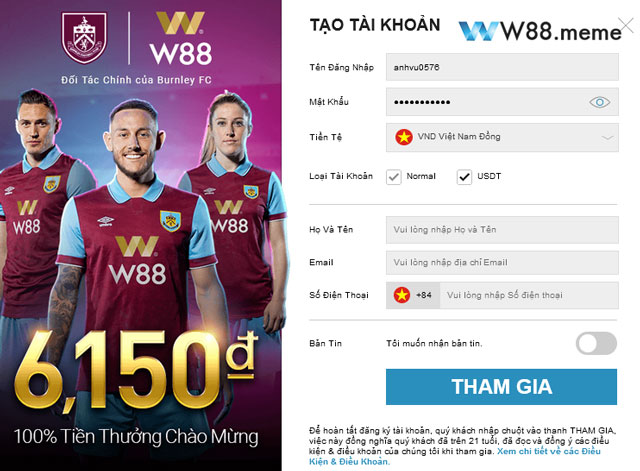 Cách đăng ký tham gia khuyến mãi tại w88